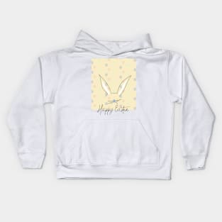 Bunny Ears Happy Easter Postcard Kids Hoodie